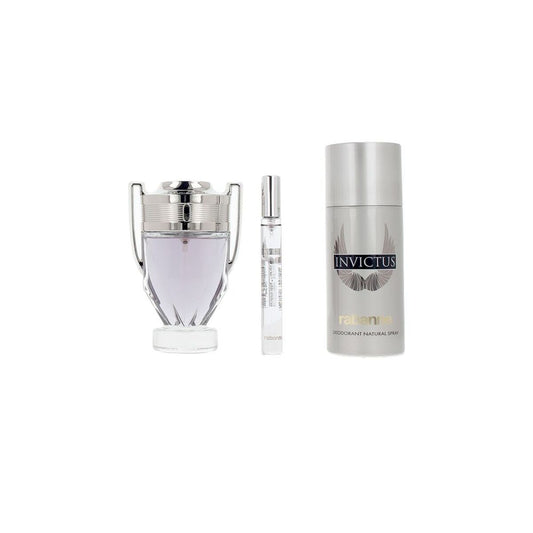 Men's Perfume Set Paco Rabanne INVICTUS 3 Pieces-0
